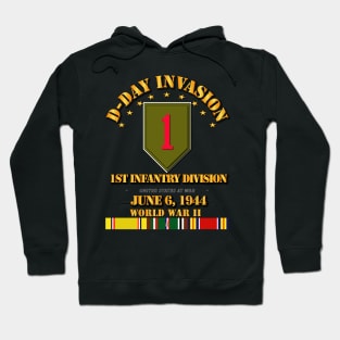 1st Infantry Div - D Day w Svc Ribbons Hoodie